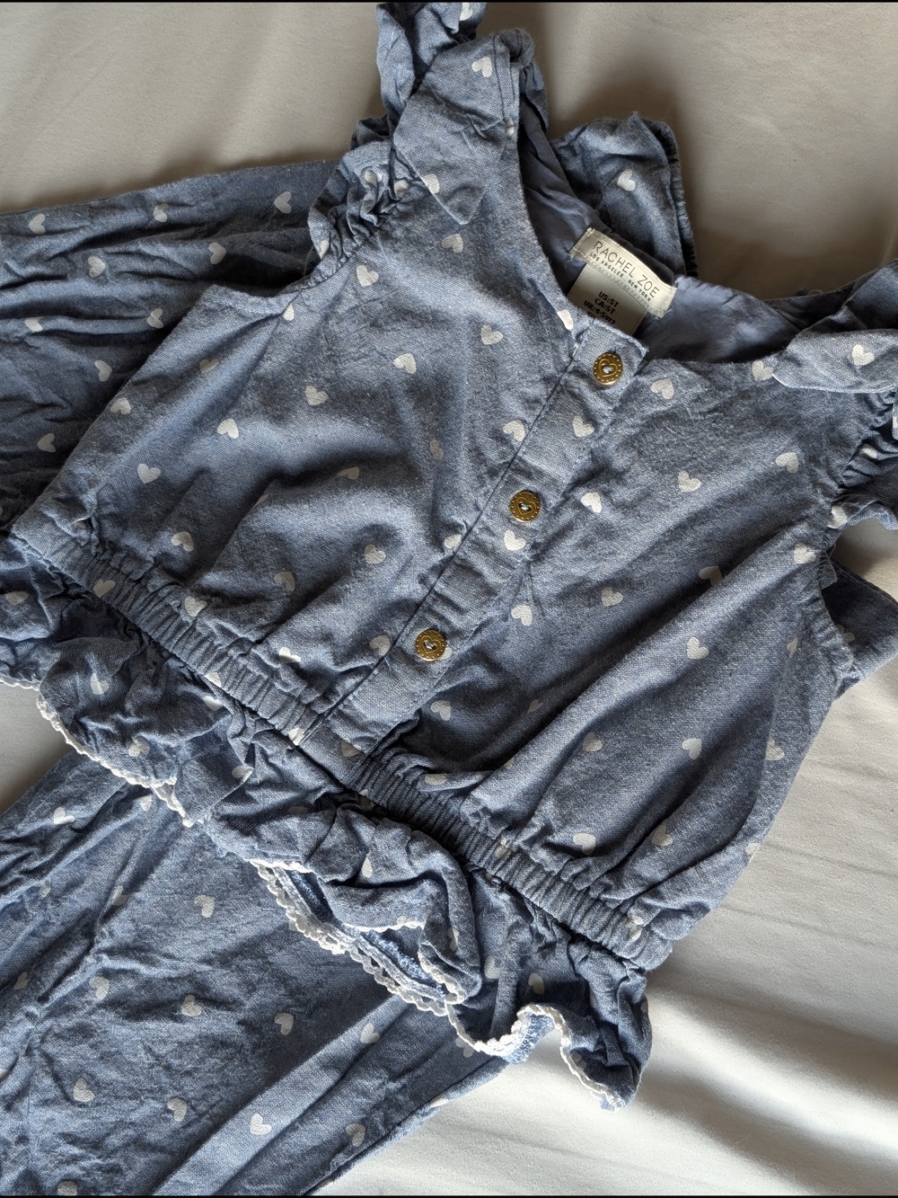 Rachel Zoe Blue Heart-Print Two-Piece Set